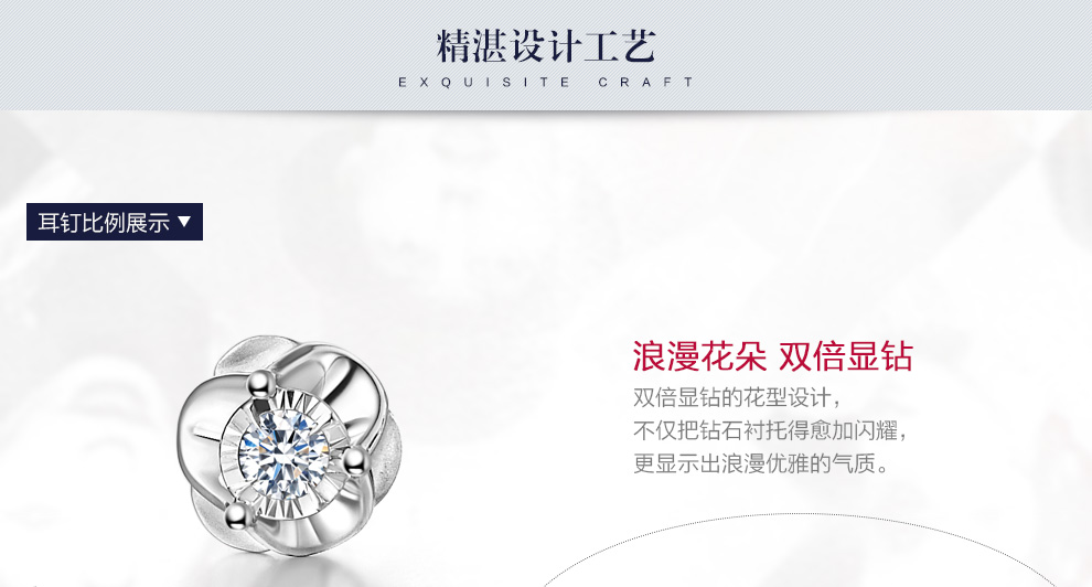 戀花/18K金鉆石耳釘（現貨）